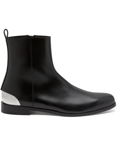 Alexander McQueen Metallic-heel Leather Ankle Boots - Men's - Calf Leather - Black