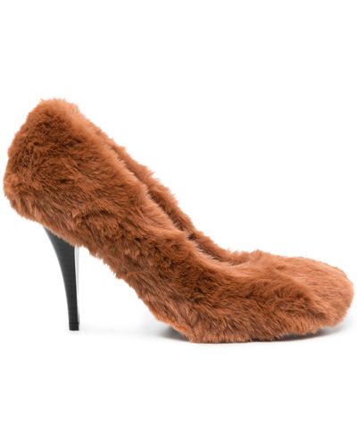 Stella McCartney Ryder 95mm Faux-fur Court Shoes - Brown