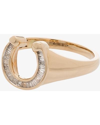 Adina Reyter 14k Yellow Horseshoe Diamond Ring - Metallic