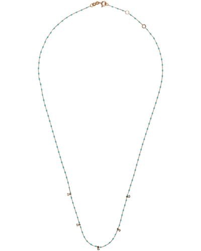 Gigi Clozeau 18k Rose Mini Gigi Diamond Necklace - Women's - 18kt Yellow /diamond/turquoise - Metallic
