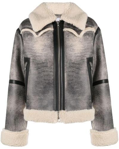 Stand Studio Lessie Faux-shearling Jacket - Women's - Polyester/artificial Fur - Gray