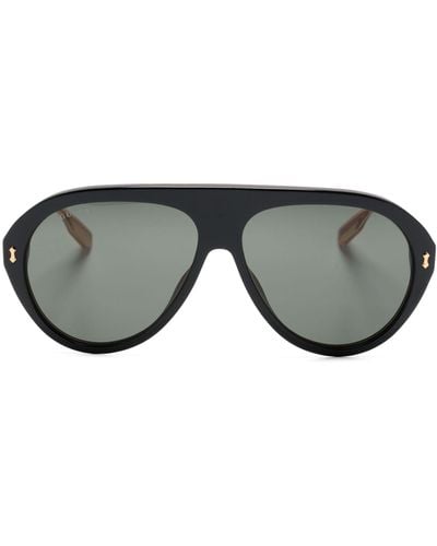 Gucci Navigator-frame Sunglasses - Gray