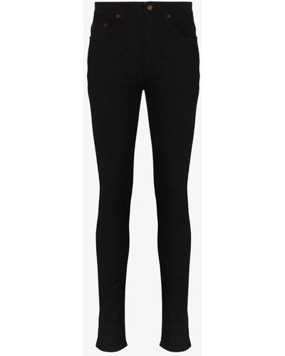 Saint Laurent High-waist Skinny Jeans - Women's - Calf Leather/fabric/spandex/elastane - Black