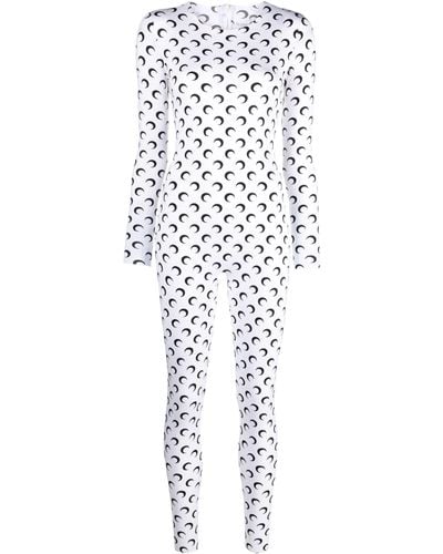 Marine Serre All Over Moon Catsuit - White