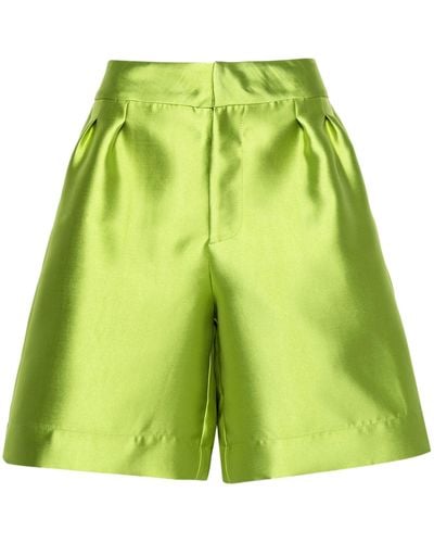 Marques'Almeida Tailored Taffeta Shorts - Women's - Recycled Polyester/viscose - Green
