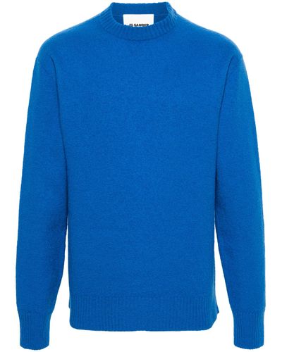 Jil Sander Crew Neck Wool Sweater - Men's - Wool - Blue