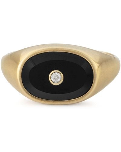 Pascale Monvoisin Gold Onyx And Diamond Ring - Black