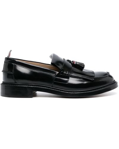Thom Browne Tassel Kilt Leather Loafers - Black