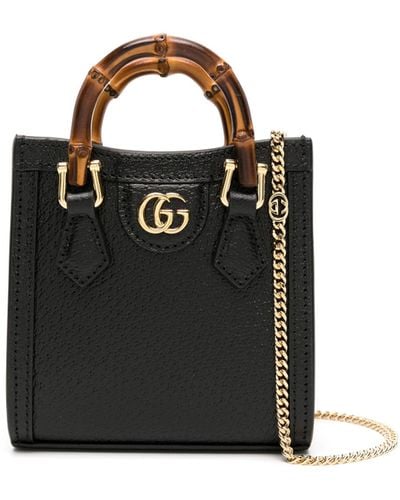 Gucci Diana Leather Super Mini Bag - Black