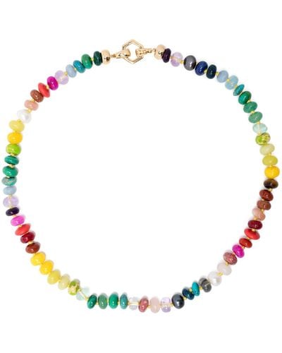 Harwell Godfrey 18k Yellow Rainbow Bead Foundation Necklace - Women's - Lapis Lazuli/mother Of Pearl/malachite/coral - Metallic