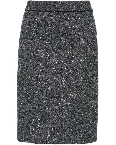 Gucci Sequin A-line Knit Skirt - Women's - Polyester/polyamide/metallic Fibre/elastaneviscose - Grey