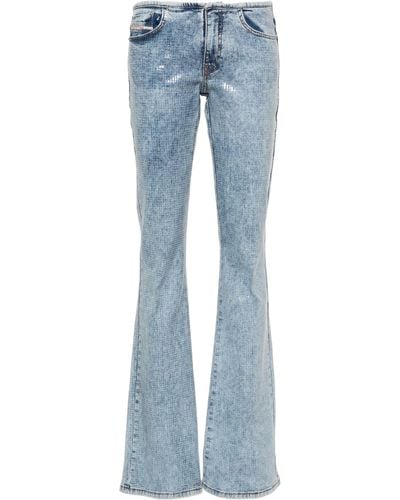 DIESEL Low Rise Sequin Flared Jeans - Blue