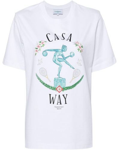 Casablancabrand Sport Print Organic Cotton T-shirt - Unisex - Organic Cotton - White