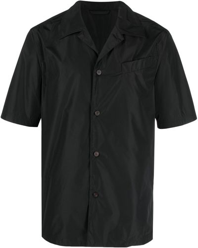 Ferragamo Cuban-collar Button-up Shirt - Black