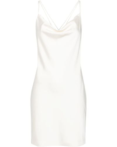 ROTATE BIRGER CHRISTENSEN Cow-neck Satin Mini Dress - Women's - Polyester/recycled Polyester - White