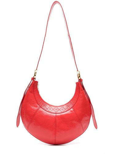 Marine Serre Eclips Leather Crossbody Bag - Red