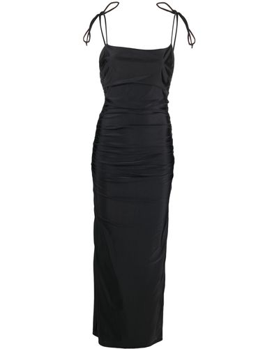 GOOD AMERICAN Ruched Maxi Slip Dress - Women's - Nylon/spandex/elastane/polyester - Black