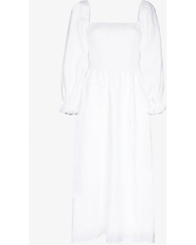 Reformation Gitane Linen Midi Dress - Women's - Linen/flax - White