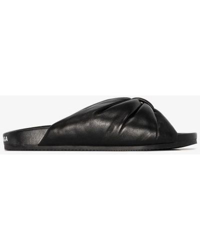 Balenciaga Black Puffy Twisted Sandals