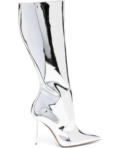 Paris Texas Tone Lydia 106 Mirrored Boots - White