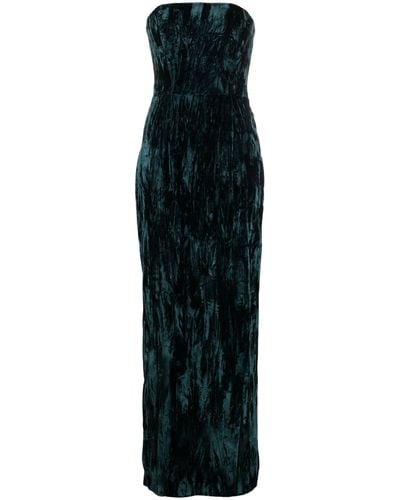 16Arlington Samare Feather Trim Velvet Gown - Women's - Acetate/cupro/polyester - Black