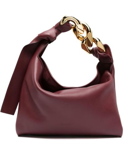 JW Anderson Small-chain Leather Tote Bag - Women's - Calfskin - Purple