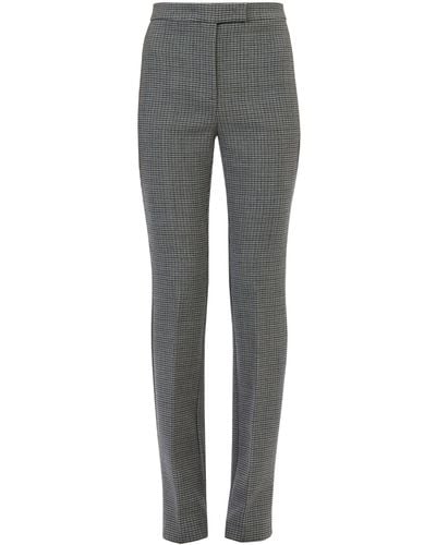 Ferragamo Wool Straight-leg Tailored Trousers - Grey