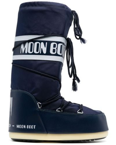Moon Boot Icon Nylon Boots - Unisex - Rubber/polyester - Blue
