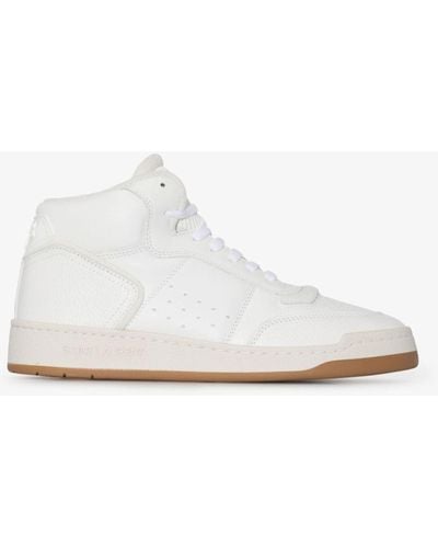 Saint Laurent Sl/80 Leather High-top Sneakers - White