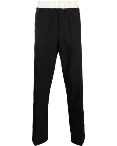 Wales Bonner Seine Straight-leg Wool Trousers - Men's - Wool/polyester/silk - Black