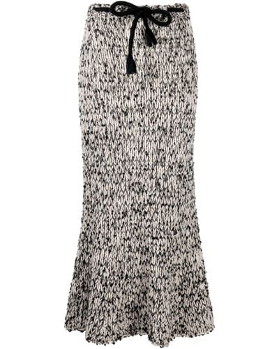 Moncler Genius 2 Moncler 1952 Bouclé Knit Maxi Skirt - Gray