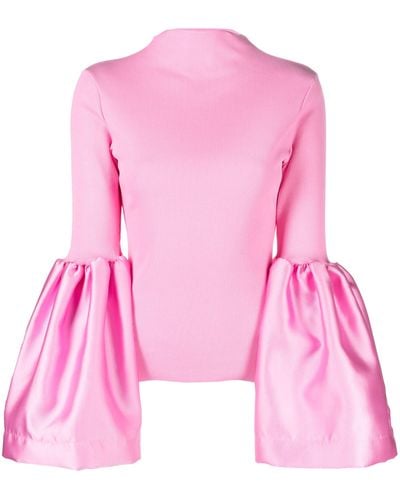 Marques'Almeida Flared Sleeve Knit Top - Pink