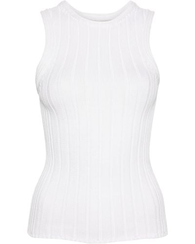 Khaite White The Manu Ribbed Tank Top - Women's - Silk/polyamide/cotton