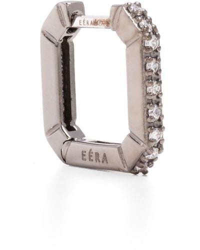 Eera Eéra - 18k Blackened Gold Candy Mini Diamond Single Hoop Earring - White