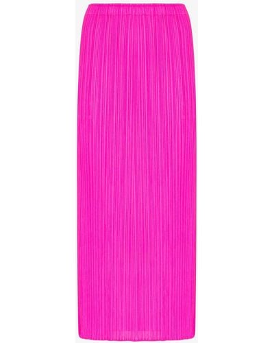 Pleats Please Issey Miyake New Colorful Basics 2 Plissé Midi Skirt - Pink