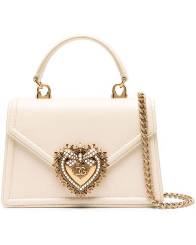 Dolce & Gabbana Devotion Small Leather Handbag - Natural