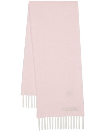 Isabel Marant Logo-embroidered Brushed Scarf - Women's - Alpaca Wool/polyamide - Pink