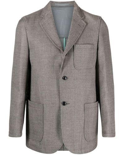 Beams Plus 3b Checkered Wool Blazer - Gray