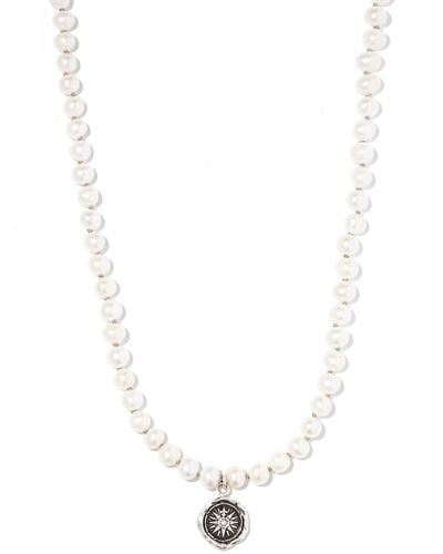 Pyrrha Sterling Direction Pendant Pearl Necklace - White