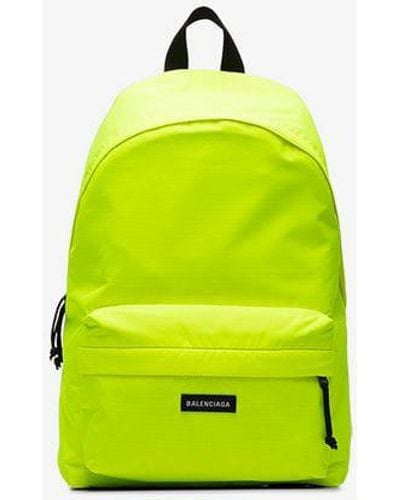 Balenciaga Yellow Neon Explorer Logo Backpack