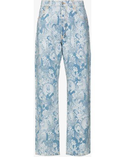 Aries Cartoon Lilly Straight Leg Jeans - Blue