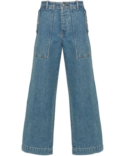 Maison Kitsuné Workwear Low-rise Straight-leg Jeans - Blue