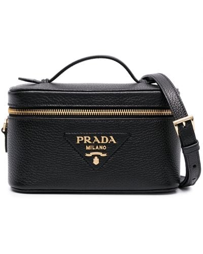 Prada Logo-plaque Leather Mini-bag - Black
