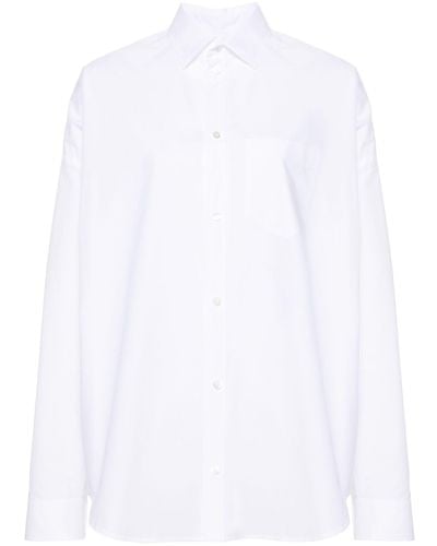 Balenciaga Drop-shoulder Cotton Shirt - White