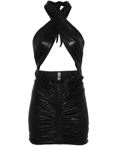Reina Olga Stallion Halterneck Mini Dress - Women's - Spandex/elastane/polyamide - Black