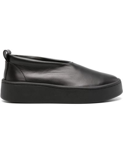 Jil Sander Round-toe Leather Loafers - Black