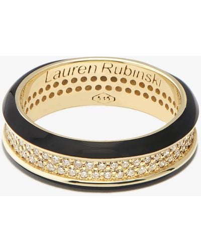 Lauren Rubinski 14k Yellow Enamel Diamond Ring - Metallic