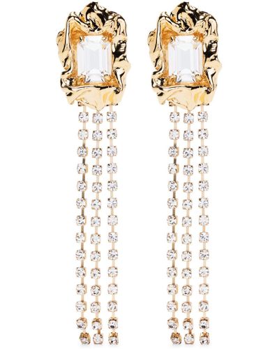 Sterling King -plated Maude Crystal Drop Earrings - Women's - Plated Brass/glass - White