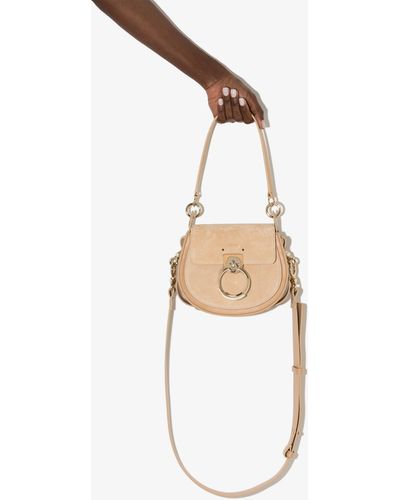 Chloé Neutral Tess Small Leather Shoulder Bag - Metallic