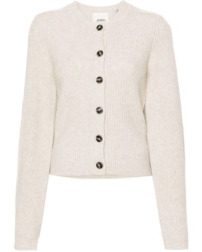 Isabel Marant Neutral Laurine Rib Knit Cardigan - Natural